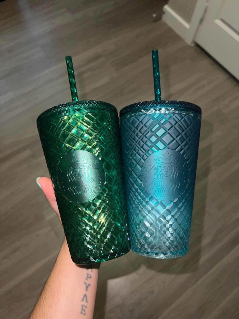 Starbucks Studded Reusable Tumblers - Emerald Green & Teal Blue